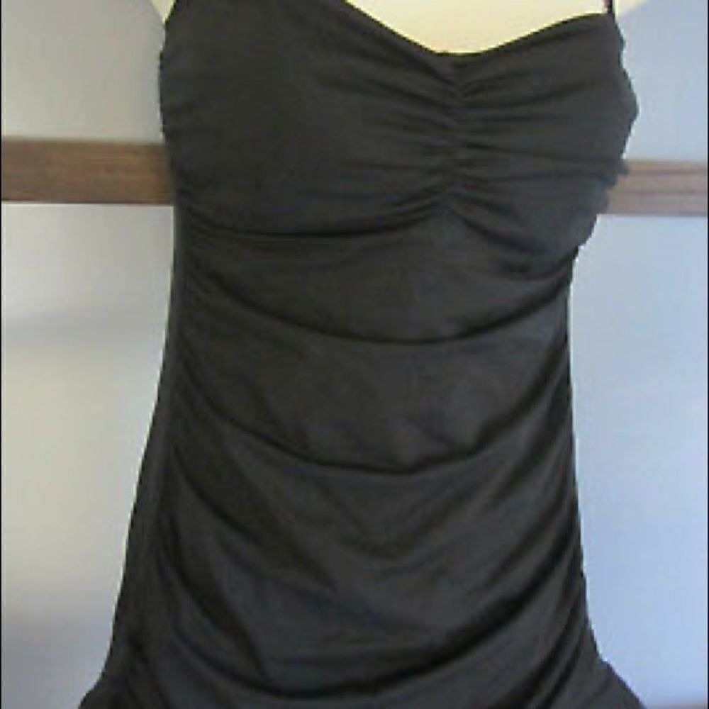Allen b ruched slimming pin up skirt 1pc suit - Picture 4 of 10